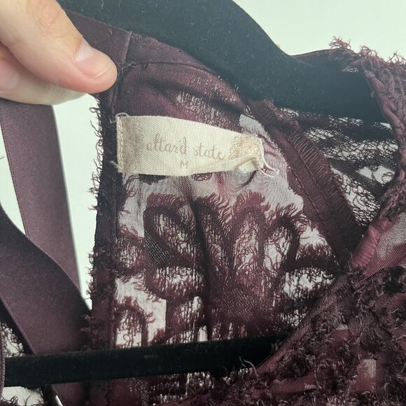 Altar'd State Floral Textured Lace Peplum Top - Picture 3 of 4